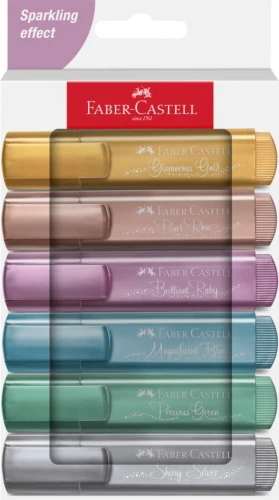 ZAKREŚLACZ KOMPLET 6KOL 1546 METALICZNE 254676 FABER-CASTELL kartonowe opakowanie