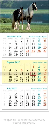 KALENDARZ TRÓJDZIELNY KT13 KONIKI LUCRUM
