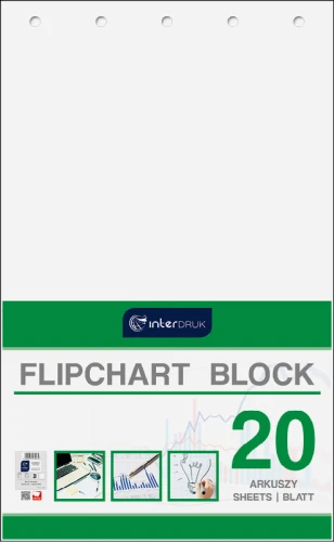 BLOK DO FLIPCHARTÓW 20K GŁADKI FLI20 640X1000 INTERDRUK