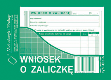 WNIOSEK O ZALICZKE A6 408-5 40K/OFFSET M&P