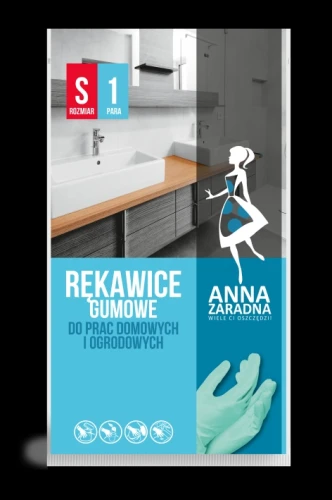 RĘKAWICE GUMOWE R-0745 "S" PASTELOWA ZIELEŃ ANNA ZARADNA