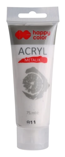 FARBA AKRYLOWA 75ML 7370 0075-811 SATYNOWE SREBRO METALIK HAPPY COLOR
