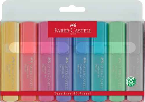 ZAKREŚLACZ KOMPLET 8KOL 1546 PASTELOWE FABER-CASTELL W ETUI