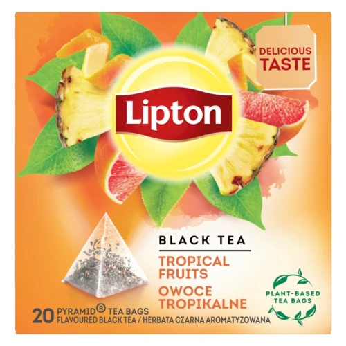HERBATA LIPTON EKSPRESOWA 20 torebek PIRAMIDKI OWOCE TROPIKALNE