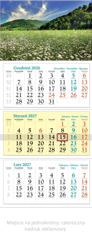 KALENDARZ TRÓJDZIELNY KT04 ŁĄKA LUCRUM