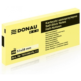 Karteczki samoprzylepne  38X51 żółty DONAU ECO 7591001PL-11