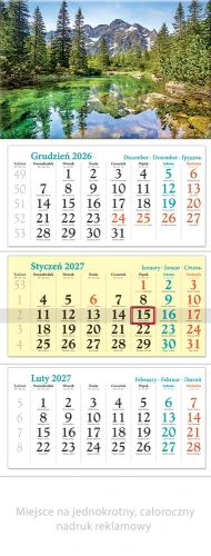 KALENDARZ TRÓJDZIELNY KT01 TATRY LUCRUM